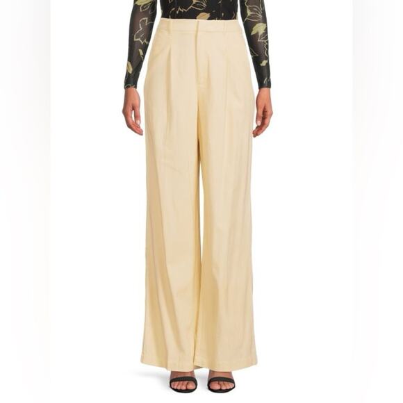 Joes Wide Leg Pants Cream size 8 Beige cotton trouser - Picture 2 of 9